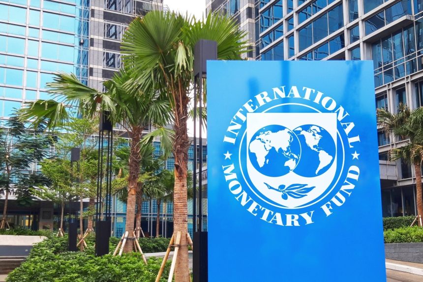 nternational Monetary Fund ( IMF) logo signboard. is a major financial agency of the United Nations, and an international financial institution.