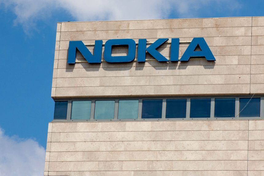 Nokia Logo and sign at a corporate building.